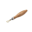 Wooden tool with metal tip on a white background