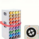 White product with circular cutouts and dimensions labeled on a white background