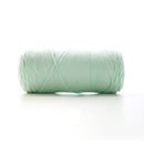 Light green skein of yarn on a white background