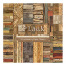 Scrapbooking paper sheets with wooden planks design and 'Blank' branding.