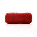 Red skein of yarn on a white background