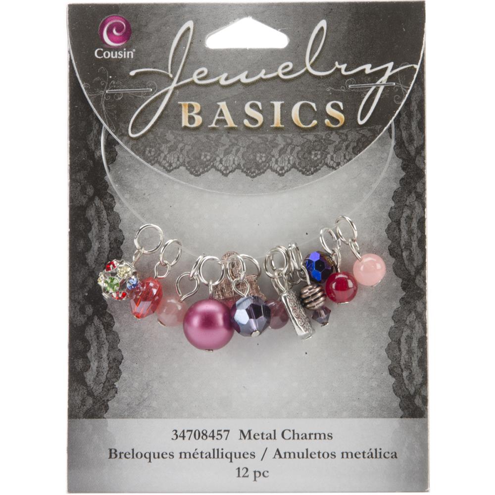 Jewellery Basics Metal Charms - Purple Glass & Metal Bead Cluster 12 p –  CraftOnline