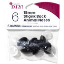 Cousin Tool Shank Back Animal Noses 18mm 6 pack Black