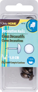 Dritz Home Decorative Nails 7/16" 24 pack - Antique Brass Smooth Head*