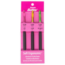 Susan Bates Silvalume Soft Ergonomic Crochet Hook Set Sizes I9/5.5mm, J10/6mm and K10.5/6.5mm