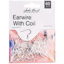 John Bead Earwire with Coil 60 pack Silver*