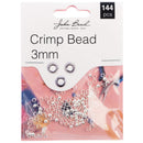 John Bead Crimp Bead 3mm 144 pack Silver*