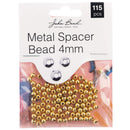 John Bead Metal Spacer Bead 4mm 115 pack Gold*