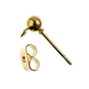 John Bead Earring Post with 5mm Ball 12 pack Gold