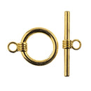 John Bead Toggle Clasp 17mm 5 pack Gold