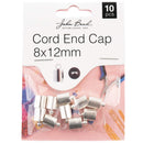 John Bead Cord End Cap 8x12mm 10 pack Silver*
