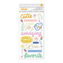 American Crafts Hello Little Girl Thickers Stickers w/ Gold Foil 50/Pkg - Phrase