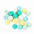 CousinDIY Bubblegum Bead 20mm, 20 pack - Yellow Green Mix*