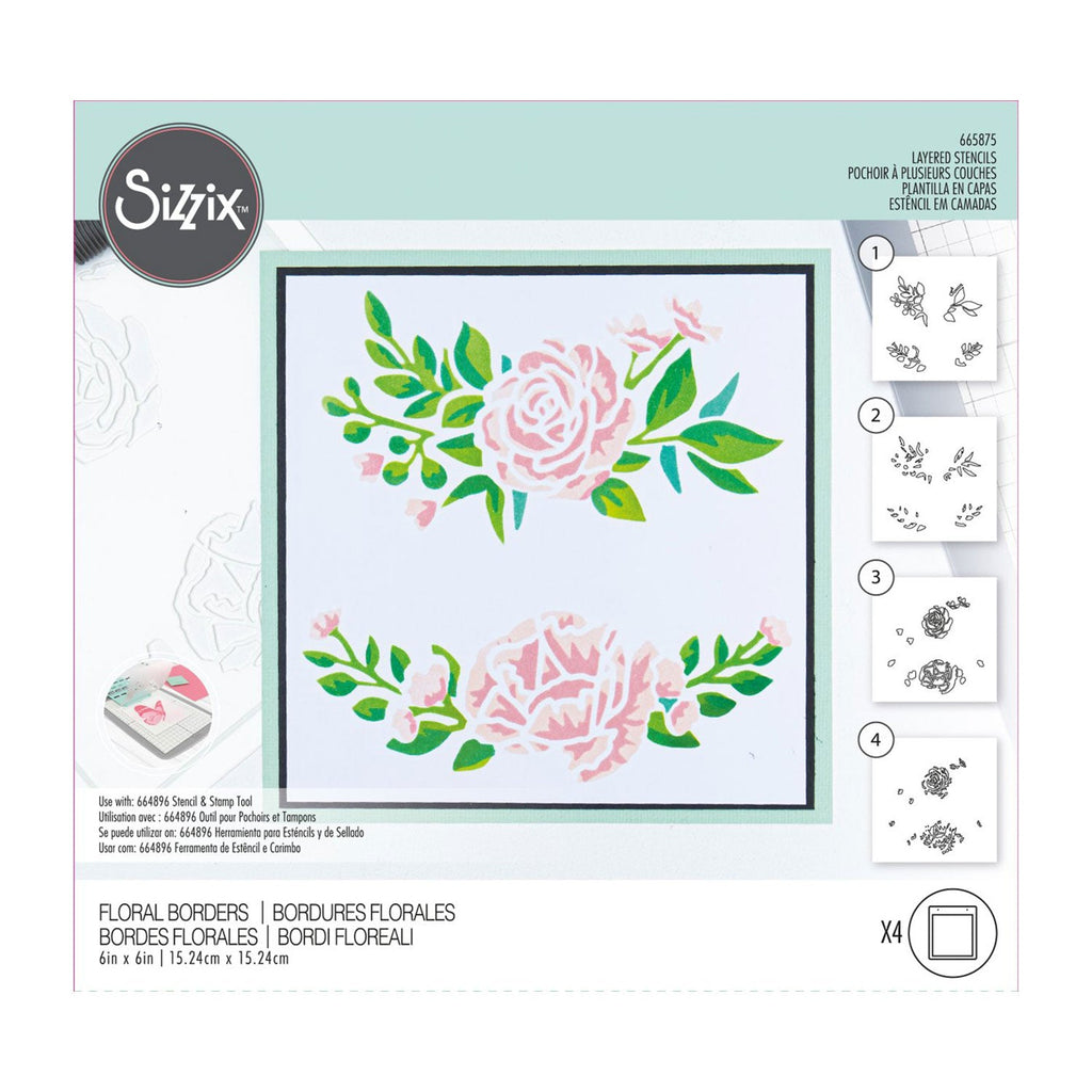 Sizzix - Layered Stencils - Flower Patch