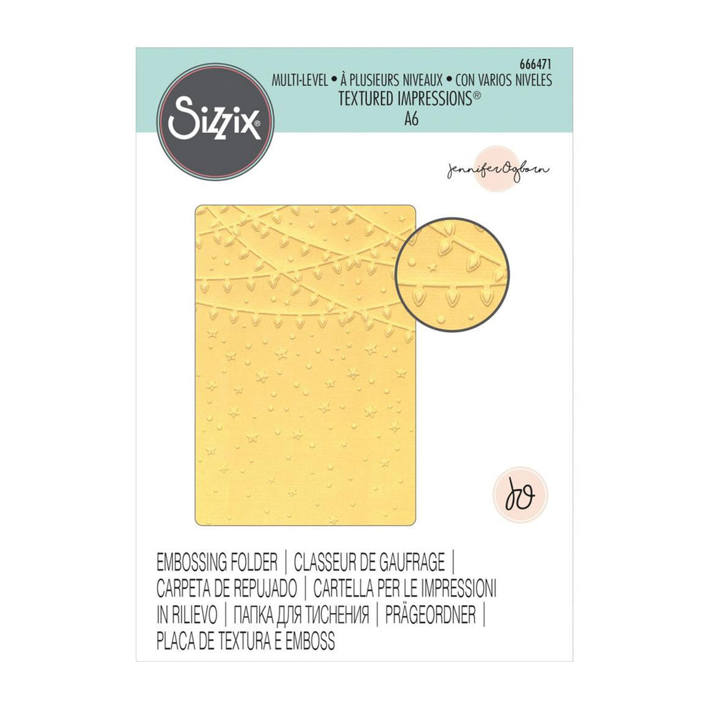 Sizzix Multi Level Textured Impressions Embossing Folder Fan Tiles by Jennifer Ogborn