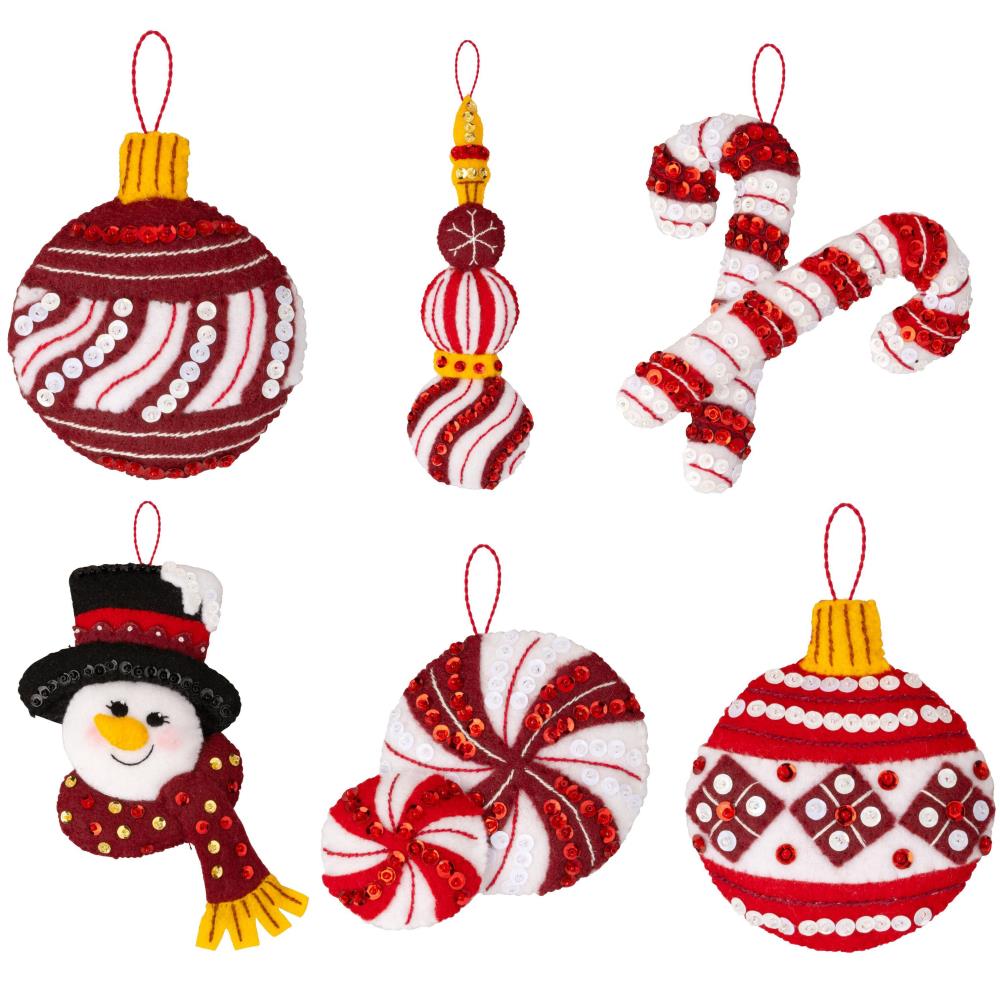 Bucilla Felt Ornaments Applique Kit Set of 3 Festive Birds