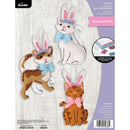 Bucilla Felt Ornaments Applique Kit Set Of 3 Bunny Kitties*
