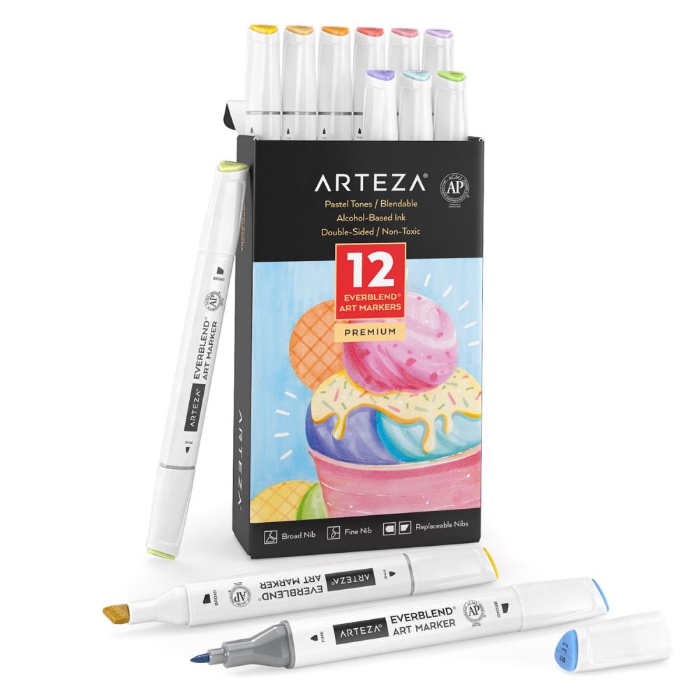 Nuvo Alcohol Markers 12/Pkg Perfect Pastels