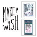Spellbinders BetterPress Letterpress System Press Plates Diagonal Make A Wish 2 pack