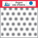 Carta Bella Stencil 6"x 6" Bon Voyage - Sunny Bursts*