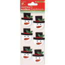Little Birdie Christmas Adhesive Embellishment 6 pack Snowman Glitter Fun*
