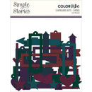 Simple Stories Colour Vibe Chipboard Bits & Pieces 120pack Darks