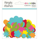 Simple Stories Colour Vibe - Cardstock Flowers Bits & Pieces 143 pack - Brights*