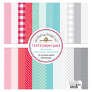 Doodlebug Petite Prints Double-Sided Cardstock 12"X12" 12 pack - Let It Snow