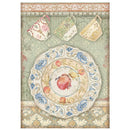 Stamperia Rice Paper Sheet A4 - Plate & Cups, Casa Granada