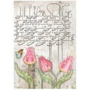 Stamperia Rice Paper Sheet A4 - Tulips, Romantic Garden House*