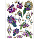 Dress My Craft Transfer Me Sheet A4 Peacock Motifs