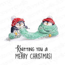 Stamping Bella - Cling Rubber Stamp - Knitting Penguin*