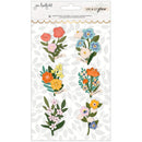 American Crafts Jen Hadfield - Live & Let Grow Layered Stickers 6 pack - Floral with Gold Foil*