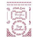 Stamperia Stencil G 8.27"x 11.69" - Best Wishes, Classic Christmas*