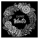 Stamperia Stencil 7"X7" Christmas Love Winter Garland*