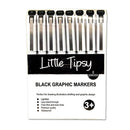 Little Tipsy - Graphic Markers - Black (8pc set)