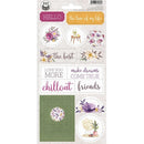 P13 Time To Relax Chipboard Stickers 4"x 8"