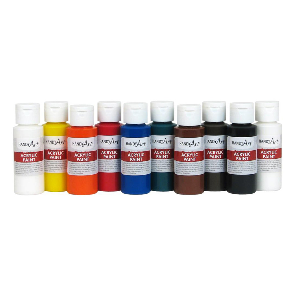 Handy Art Acrylic Paint 2oz 10/Pkg Assorted