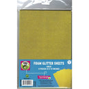 Crafts For Kids - Glitter Foam sheets 8in x 12in 4 pack - Gold