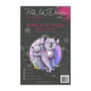 Pink Ink Designs stamp set packaging with koala illustrations on a dark background