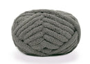 Gray textured ball of yarn on a white background