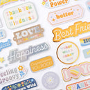 Jen Hadfield Flower Child Thickers Stickers 47 pack Phrase with Silver Holographic Foil*