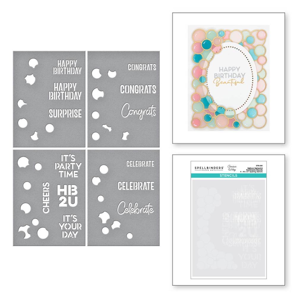 Spellbinders Stencil Balloon Garland & Sentiments – CraftOnline