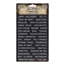 Tim Holtz Idea-Ology Sentiments Label Stickers 70 pack - Halloween