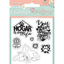 Stamperia Clear Stamps - Cat & Labels, Circle Of Love