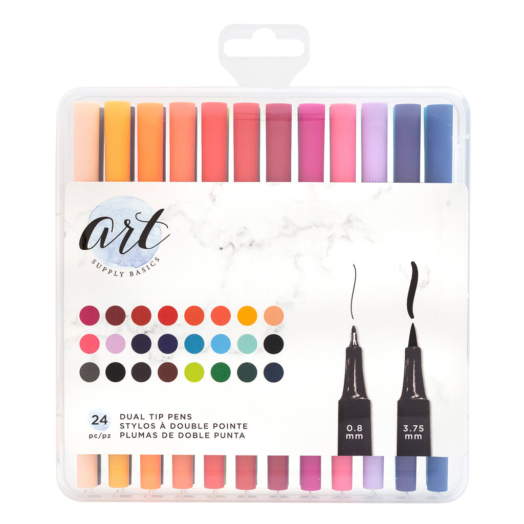 Art Supply Basics Dual Tip Pens 12/Pkg - American Crafts