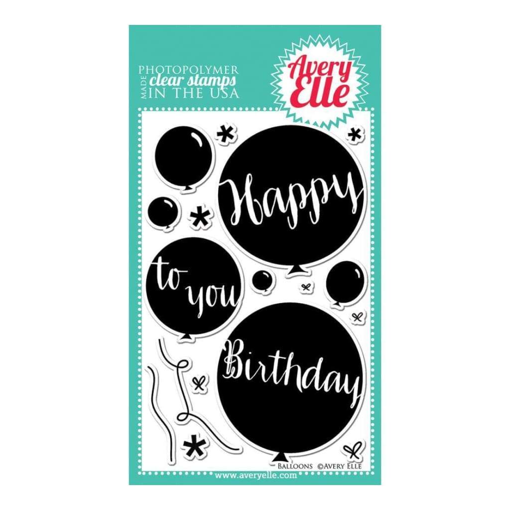 Avery Elle Clear Stamp Set 4x6 Inch Balloons Craftonline 8601