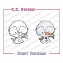 C.C. Designs - Meoples Cling Stamp 1.75In. X1.5In. Nerdy Snowman