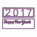 Cheery Lynn Designs Shaker Die Set 2 pack New Year 2017 4.75 inch X1.5 inch