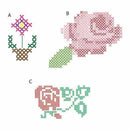 Creative Stamps A6 Stamp Set Flowers Set of 15 - Cross Stitch Collection